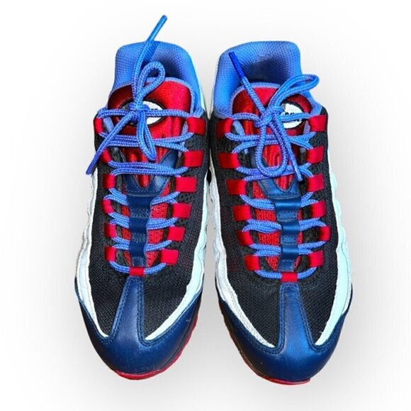 RARE RETRO Y2K NIKE AIR MAX 95 GS solar Blue Red White shoe sneaker 8.5 unisex - Picture 6 of 6